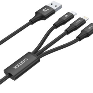 Unitek przewód ładujący USB 3 w 1 czarny